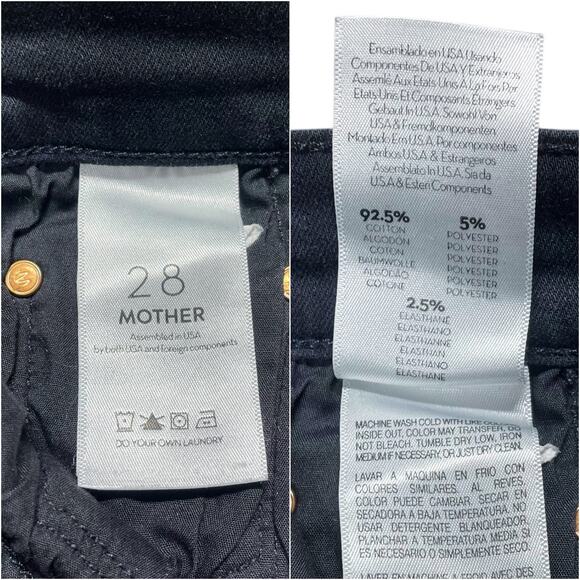 MOTHER The Insider Crop Bootcut Jean in Not Guilty Black Size 28 - Picture 9 of 10